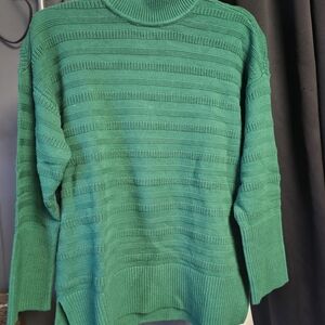 LOFT Vibrant Green Cowl Neck Sweater